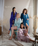 Long silk kimono. Classic wedding gown. Personalized silk robes.