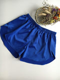 Sleep wrap shorts with side slits