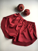 Sleep wrap shorts with side slits