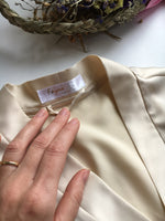 Champagne long silk kimono. Classic wedding gown. Personalized silk robes.