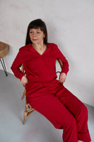 Elegant staple loungewear set. Long sleeves pajama set.