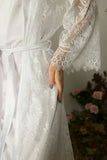 Long lace robe. Boudoir robe kimono. Bridal getting ready outfit!