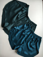 Silk pajama set - Women Loose blouse high cut sleep shorts