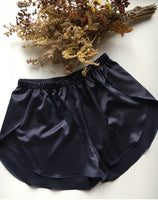 Sleep wrap shorts with side slits