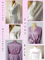 Bridal short silk robe kimono. Wedding getting ready outfit. Bridesmaid robes