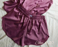 Sleep wrap shorts with side slits