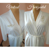 Bridal silk robe kimono, Ivory Personalized dressing gown Wedding getting ready outfit, Silk Satin robes for bride, Bridesmaid robes