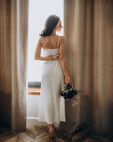 Ivory silk bridal nightgown. Classic silk satin slip dress.